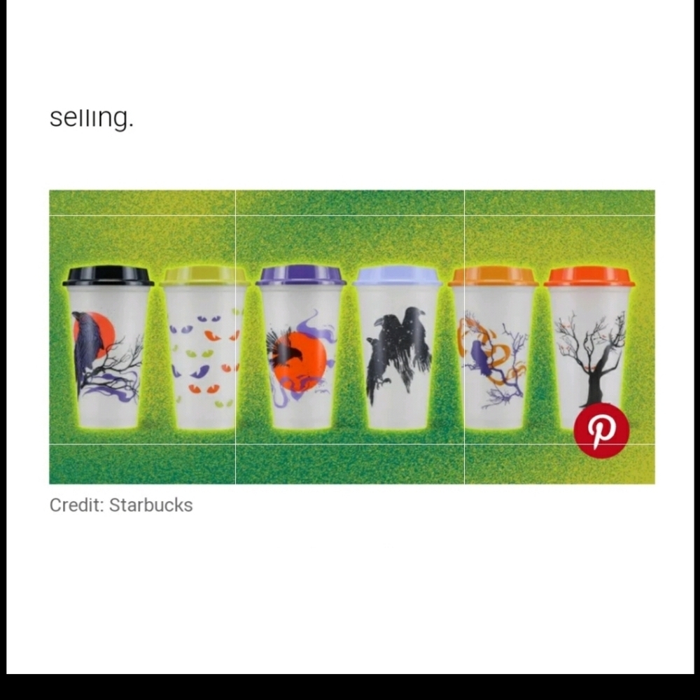 Starbucks Glow In The Dark Halloween reusable hot cups w lids